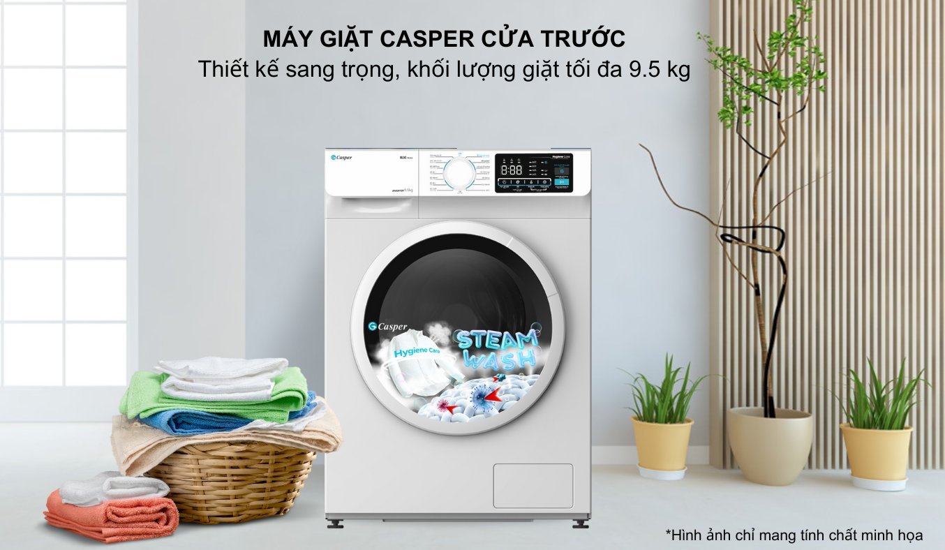 Máy giặt Casper Inverter 9.5 kg WF-95I140BWC