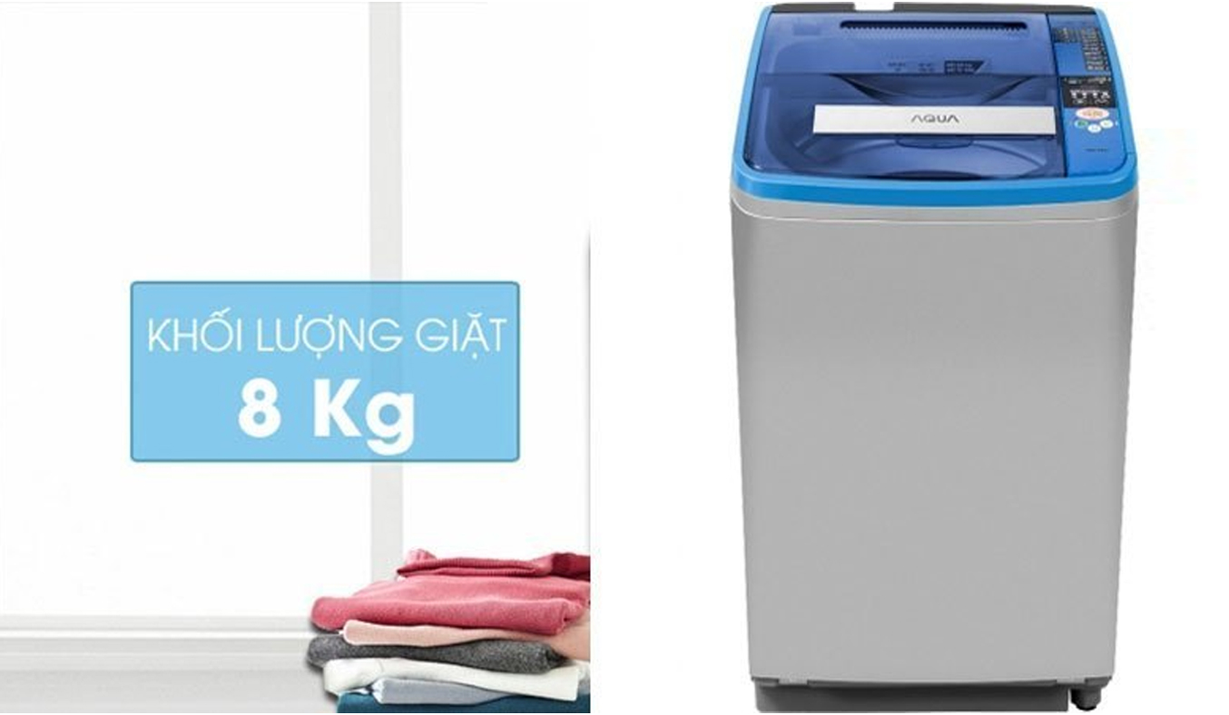 Máy giặt Aqua AQW-F800AT thiết kế đơn giản, hiện đại