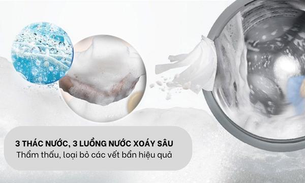 Máy giặt Toshiba Inverter 12 kg AW-DUK1300KV(MK) - Bộ 3 thác nước và 3 luồng nước xoáy sâu