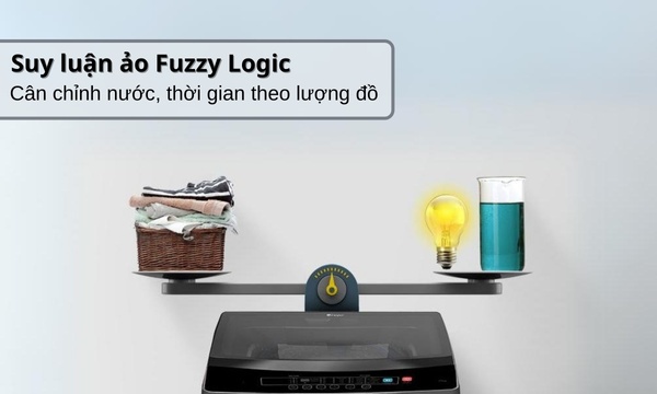 Máy giặt Toshiba 9 kg AW-M1000FV(MK) Chế độ Fuzzy Logic, tự động cân chỉnh lượng nước giặt