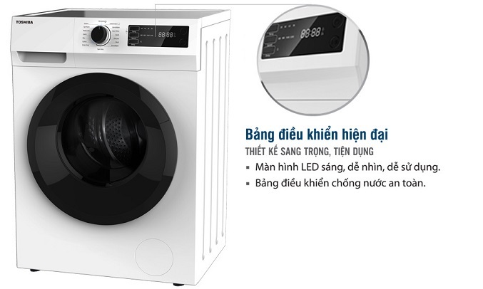 Máy giặt Toshiba Inverter 8.5 kg TW-BH95S2V(WK) - Bảng điều khiển