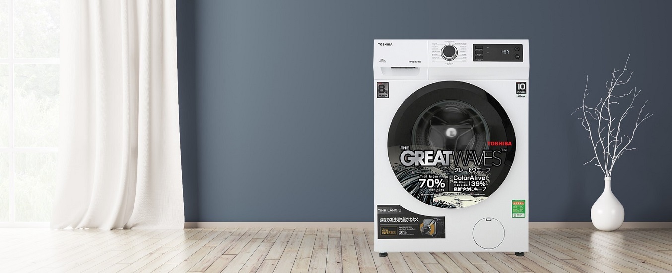 Máy giặt Toshiba Inverter 8.5 kg TW-BH95S2V(WK) - Thiết kế sang trọng