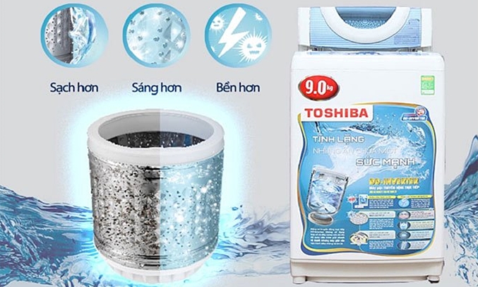 Máy giặt Toshiba AW-DC1005CV (WB) tiết kiệm thời gian vệ sinh máy