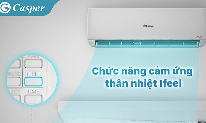 Máy lạnh Casper Inverter 1 HP GC-09TL25 cảm ứng thân nhiệt ifeel
