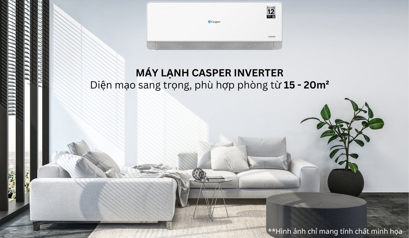 Máy lạnh Casper Inverter 1.5 HP QC-12IS36 - Thiết kế sang trọng