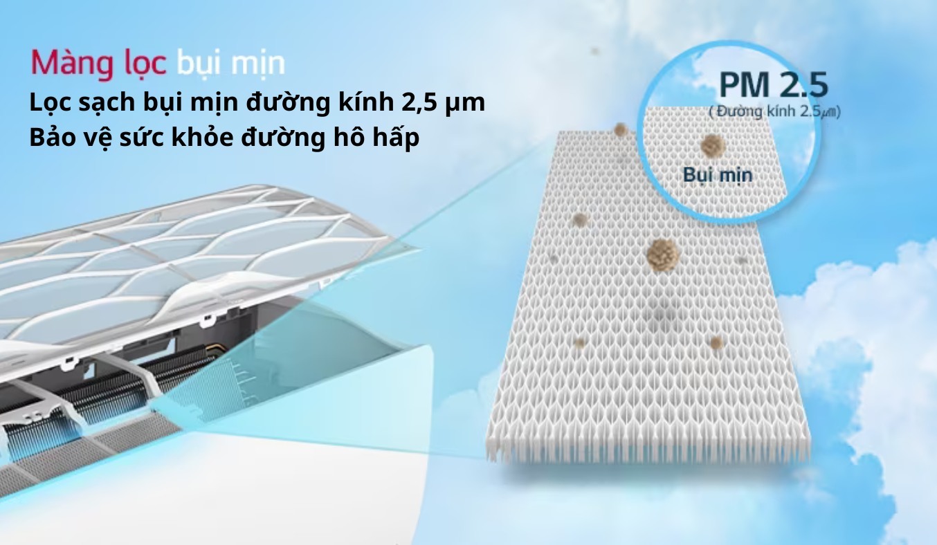 Máy lạnh LG Inverter 1.5 HP V13APIB Loại bỏ bụi mịn PM2.5