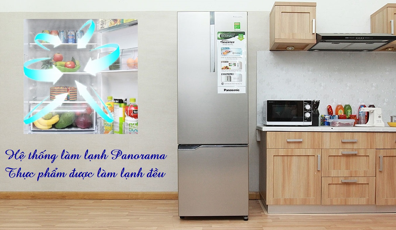 Tủ lạnh Panasonic NR-BV368XSVN có hệ thống làm lạnh Panorama