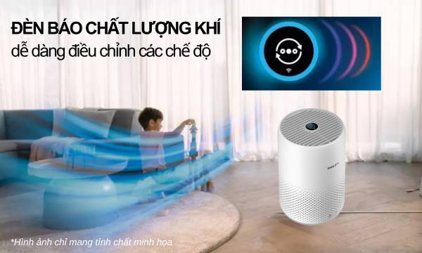 Máy lọc không khí Philips AC0850/20 Đèn báo chất lượng không khí nhiều màu sắc