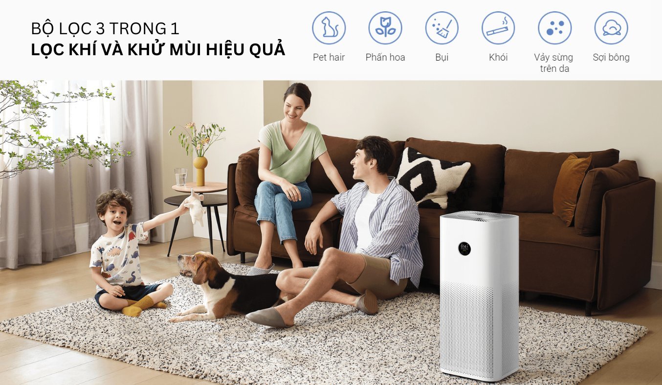 Máy lọc không khí Xiaomi Smart Air Purifier Màng lọc HEPA hiệu suất cao