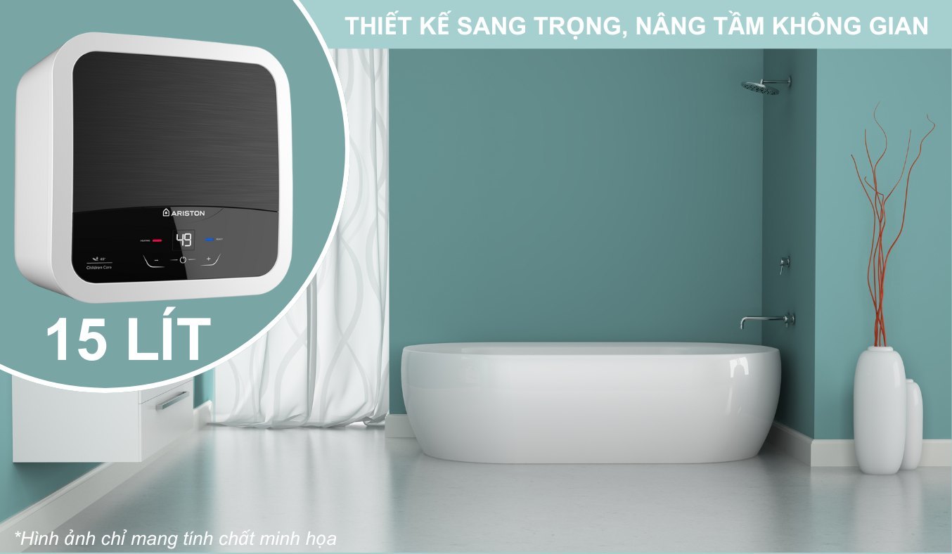 Máy nước nóng Ariston AURES EASY 3.5 Thiết kế nhỏ gọn sang trọng