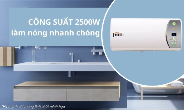 Máy nước nóng Ferroli Verdi 15 AG+ làm nóng nhanh chóng
