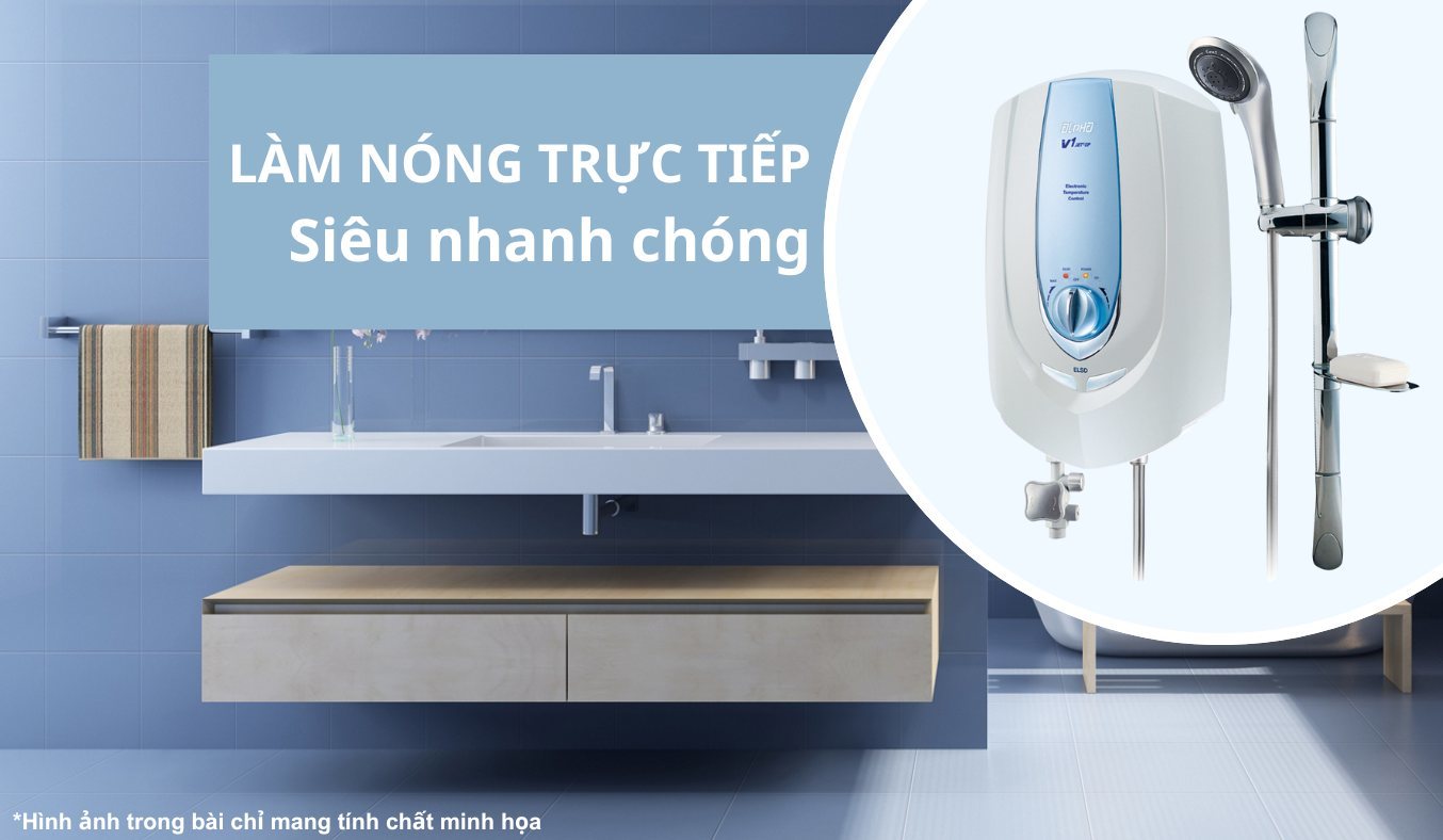 Máy nước nóng Alpha V1JETEP Xanh Dương