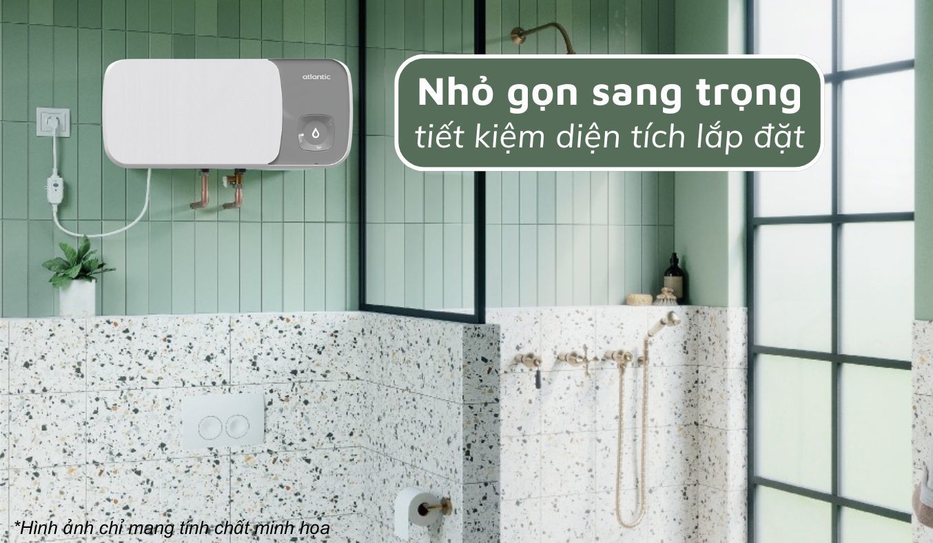 Máy nước nóng gián tiếp Atlantic 30 lít SWH 30H M-14 ESA SLIM 833057