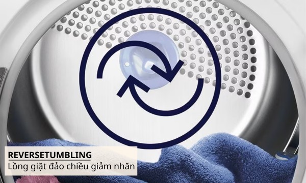 Máy sấy quần áo Electrolux 8 kg EDH804H5WB giảm nhăn hiệu quả