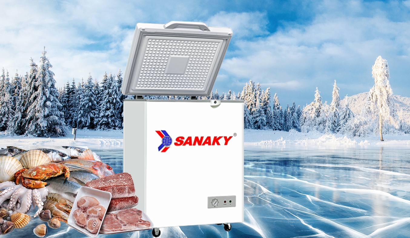 Tủ đông Sanaky 100 lít VH-1599HYKD làm lạnh nhanh và tiết kiệm điện