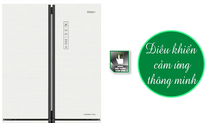Tủ lạnh Aqua Inverter 456 lít AQR-IG525AM (GS) có thiết kế bảng điều khiển cảm ứng