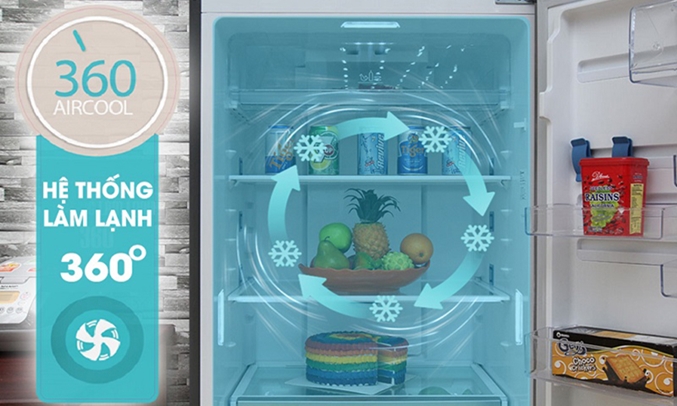 Tủ lạnh Electrolux EBB3200MG 310 lít làm lạnh 360 độ