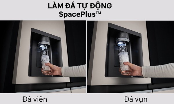 Tủ lạnh LG Inverter 635 lít GR-X257BG Hệ thống làm đá tinh gọn Slim SpacePlus™