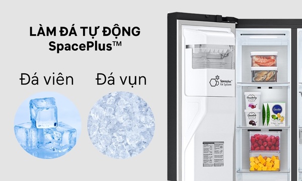 Tủ lạnh LG Inverter 635 lít GR-X257BL Hệ thống làm đá tinh gọn Slim SpacePlus™