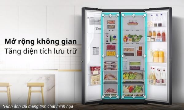 Tủ lạnh LG Inverter 635 lít GR-D257JS mở rộng dung tích