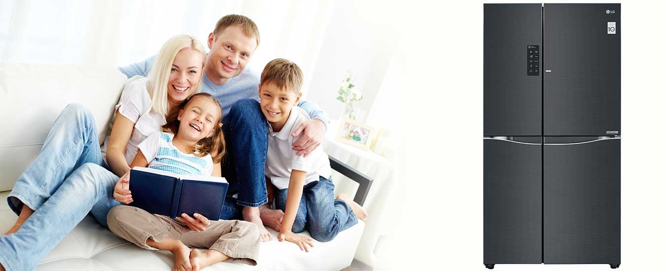 Tủ lạnh LG GR-R247LGB được thiết kế 4 cửa sang trọng và tiện dụng