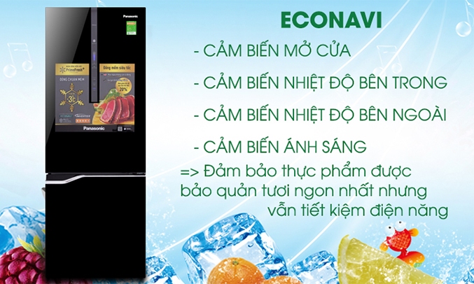 Tủ lạnh Panasonic 255 lít NR-BV288GKV2 có cảm biến Econavi