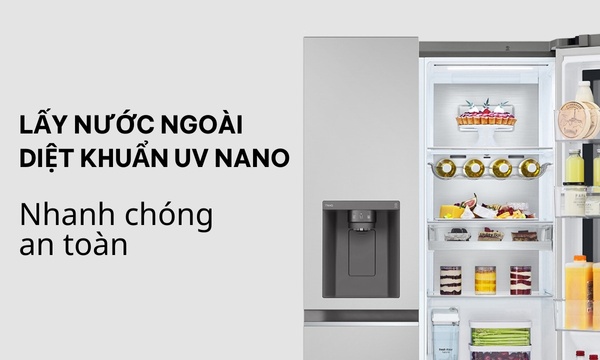 Tủ lạnh LG Inverter 635 lít GR-G257SV lấy nước ngoài