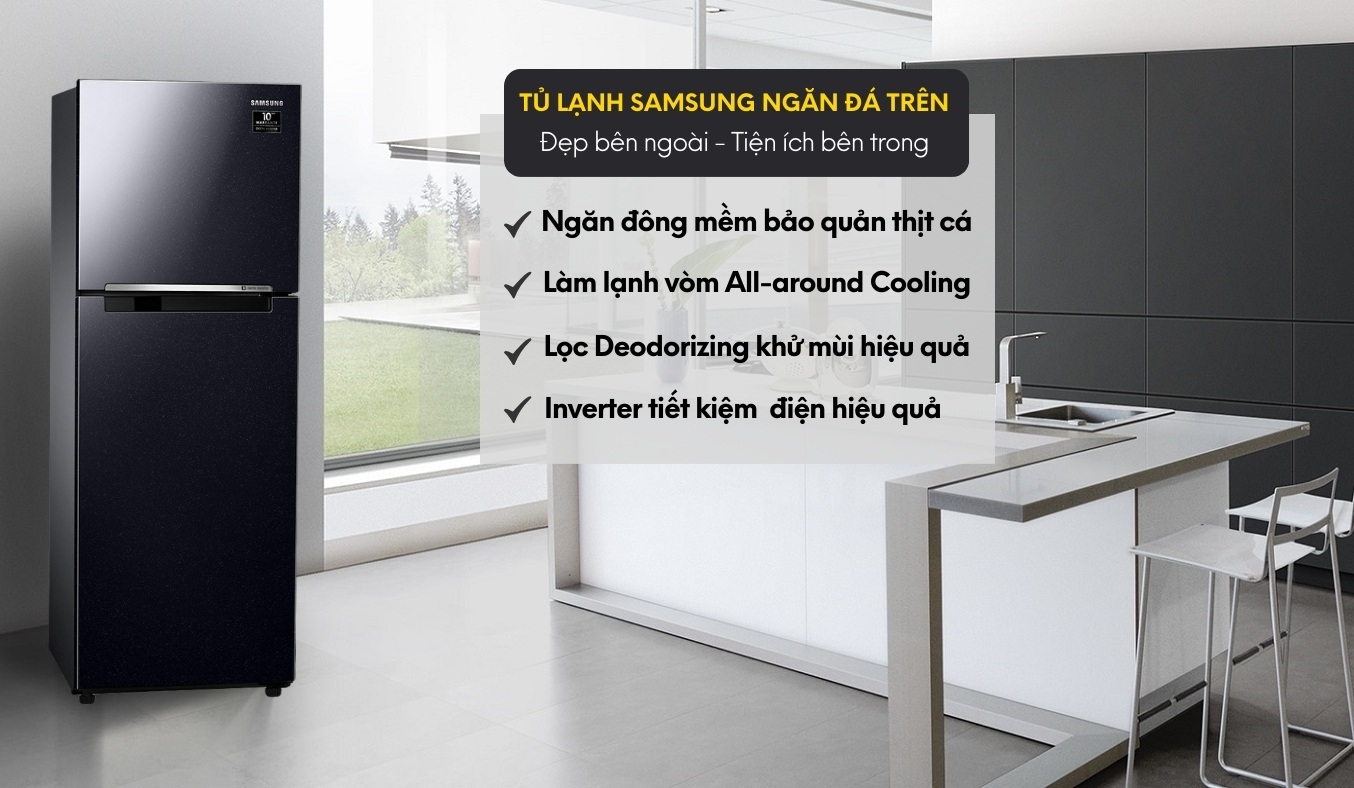 Tủ lạnh Samsung Inverter 236 lít RT22M4032BU diện mạo sang trọng