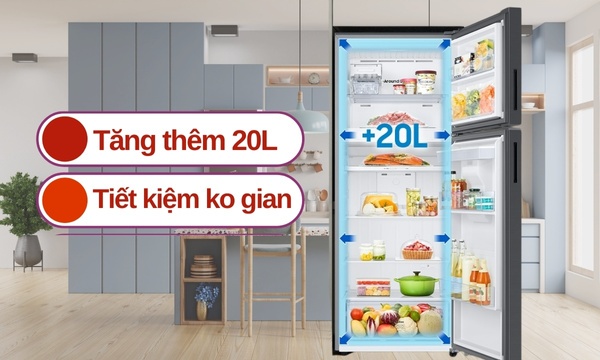 Tủ lạnh Samsung Inverter 345 lít RT35CG5544B1SV - Mở rộng không gian lưu trữ