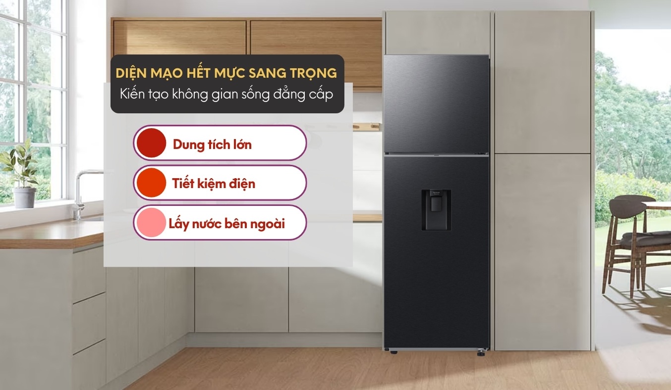 Tủ lạnh Samsung Inverter 345 lít RT35CG5544B1SV - Thiết kế sang trọng