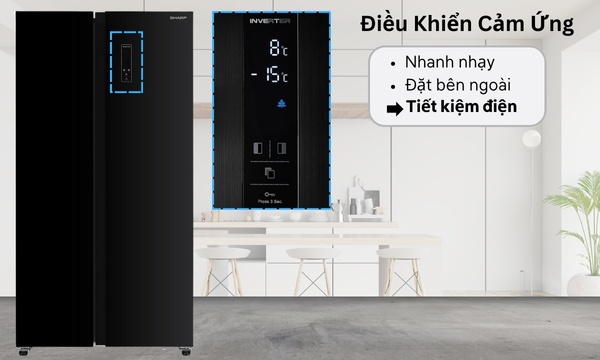 Tủ lạnh Sharp Inverter 532 lít SJ-SBX530VG-BK Công nghệ cấp đông nhanh Express Freezing