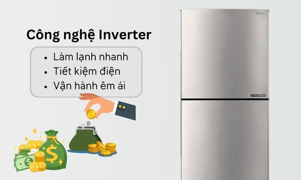 Tủ lạnh Sharp Inverter 224 lít SJ-X252AE-SL Công nghệ Inverter