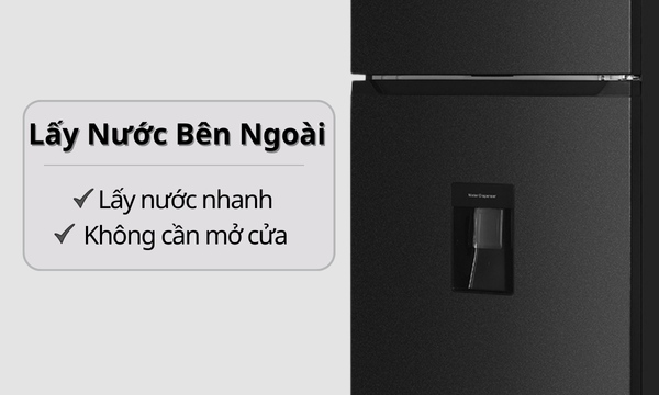 Tủ lạnh Sharp Inverter 417 lít SJ-X417WD-DG Ngăn lấy nước ngoài