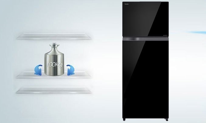 Tủ lạnh Toshiba Inverter 359 lít GR-AG41VPDZ (XK1) - Khay kính chịu lực bền bỉ