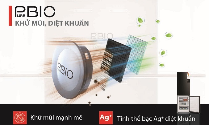 Tủ lạnh Toshiba Inverter 270 lít GR-RB350WE-PMV(30)-BS - Công nghệ PureBio khử mùi kháng khuẩn