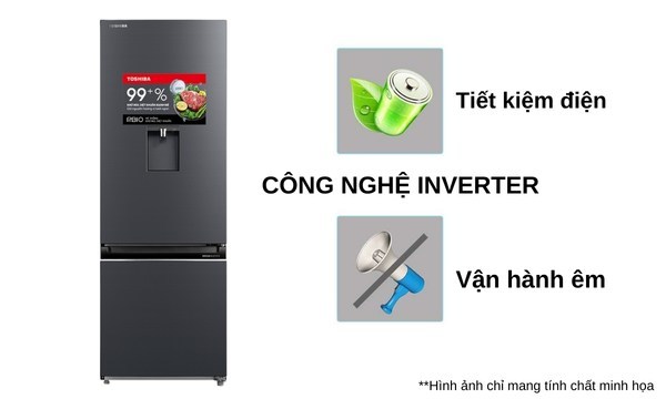 Tủ lạnh Toshiba Inverter 322 lít GR-RB405WE-PMV(06)-MG - Origin Inverter tiết kiệm điện
