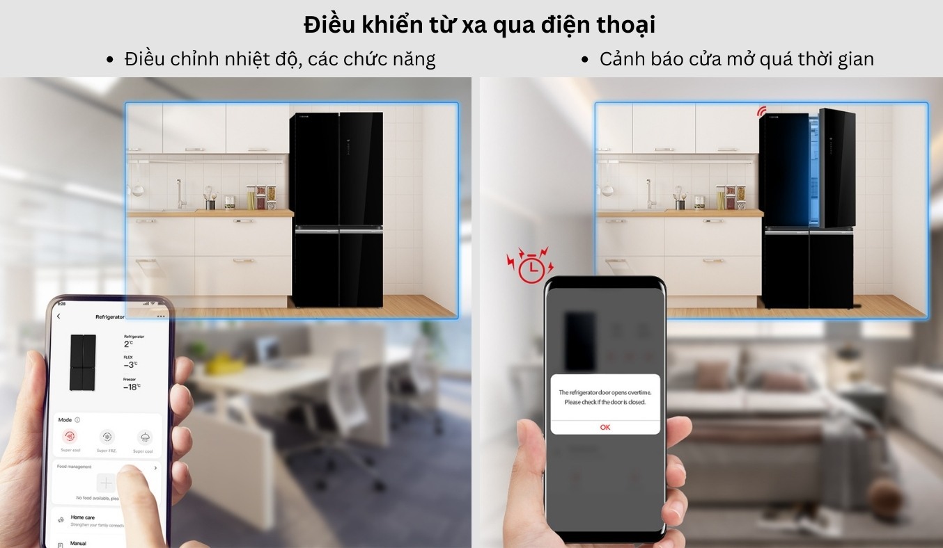 Tủ lạnh Toshiba Inverter 515 lít GR-RF665WIA-PGV(22)-XK - Điều khiển từ xa qua Smartphone