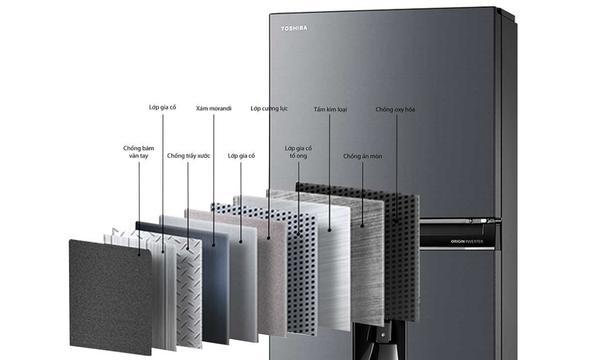 Tủ lạnh Toshiba Inverter 409 lít GR-RT535WEA-PMV(06)-MG Bề mặt tinh xảo 10 lớp