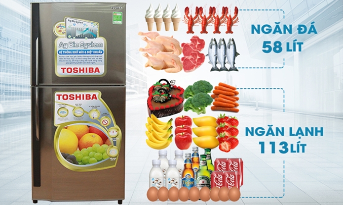tủ lạnh Toshiba GR-S19VPP có dung tích lớn 171 lít