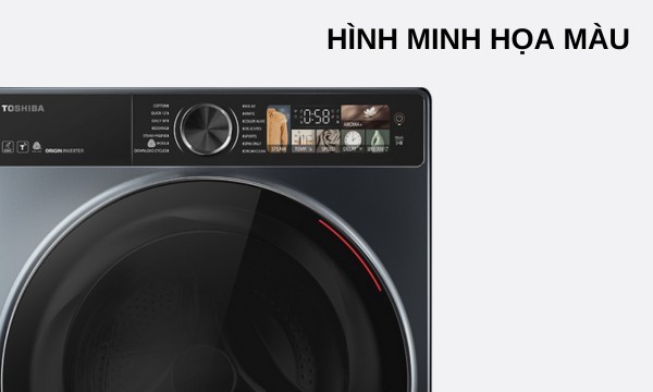 Máy giặt Toshiba Inverter 10.5 kg TW-T25BZU115MWV(MG) Màn hình màu cảm ứng dễ hiểu