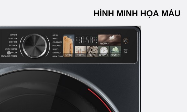 Máy giặt Toshiba Inverter 10.5 kg TW-T25BU115MWV(MG) Màn hình màu cảm ứng dễ hiểu