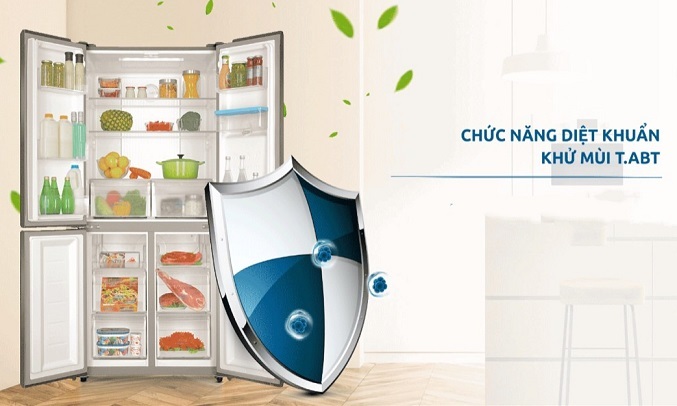 Tủ lạnh Aqua Inverter 456 lít AQR-IGW525EM (GP) Chức năng diệt khuẩn khử mùi T.ABT