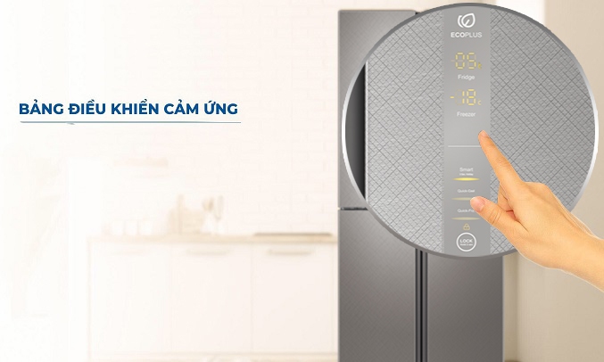 Tủ lạnh Aqua Inverter 456 lít AQR-IGW525EM (GP) bảng điều khiển cảm ứng