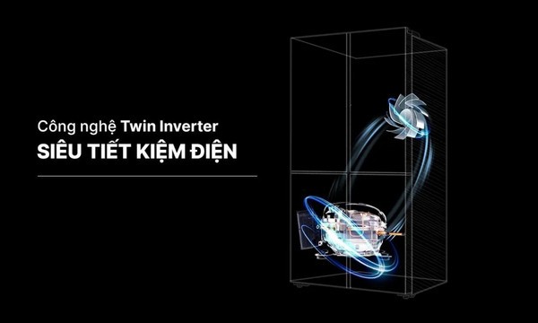 Tủ lạnh Aqua Inverter 660 lít AQR-M727XA(GS)U1 - Twin Inverter tiết kiệm điện