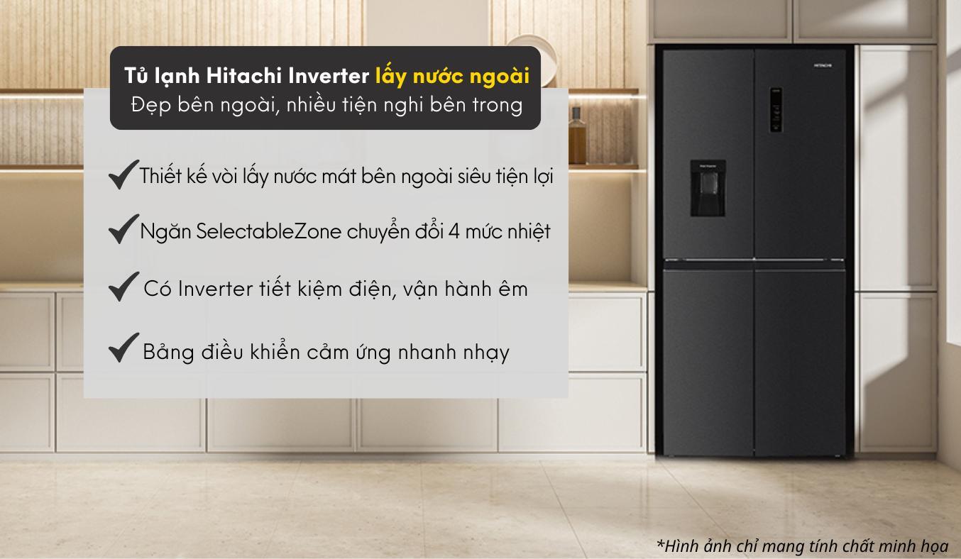 Tủ lạnh Hitachi Inverter 464 lít HR4N7520DSWDXVN