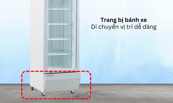 Tủ mát Alaska Inverter 342 lít LC-633HI có bánh xe di chuyển