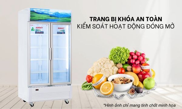 Tủ mát Sanaky 1100 lít VH-1209HP3 Trang bị khóa an toàn