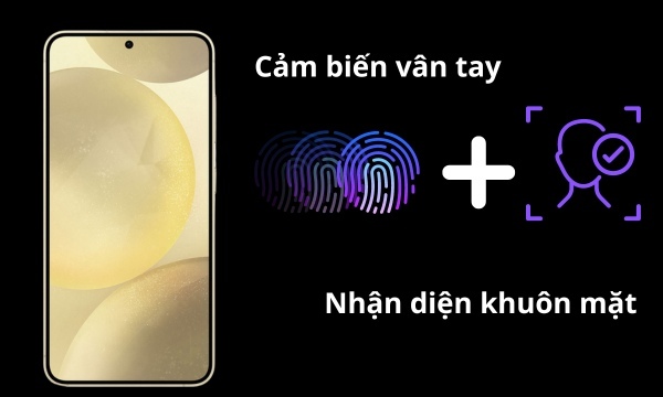 Điện thoại Samsung Galaxy S24 - cảm biến vân tay & nhận diện khuôn mặt 