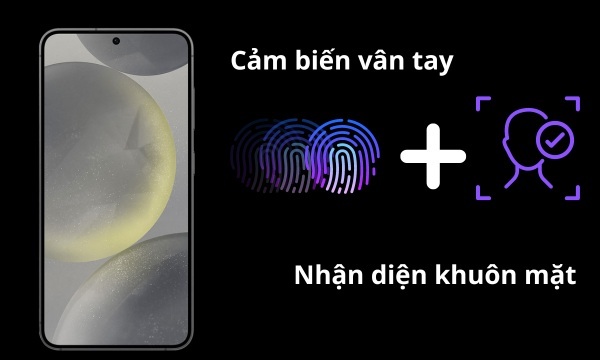 Điện thoại Samsung Galaxy S24 - cảm biến vân tay & nhận diện khuôn mặt 
