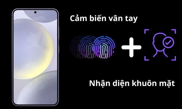 Điện thoại Samsung Galaxy S24 - cảm biến vân tay & nhận diện khuôn mặt 
